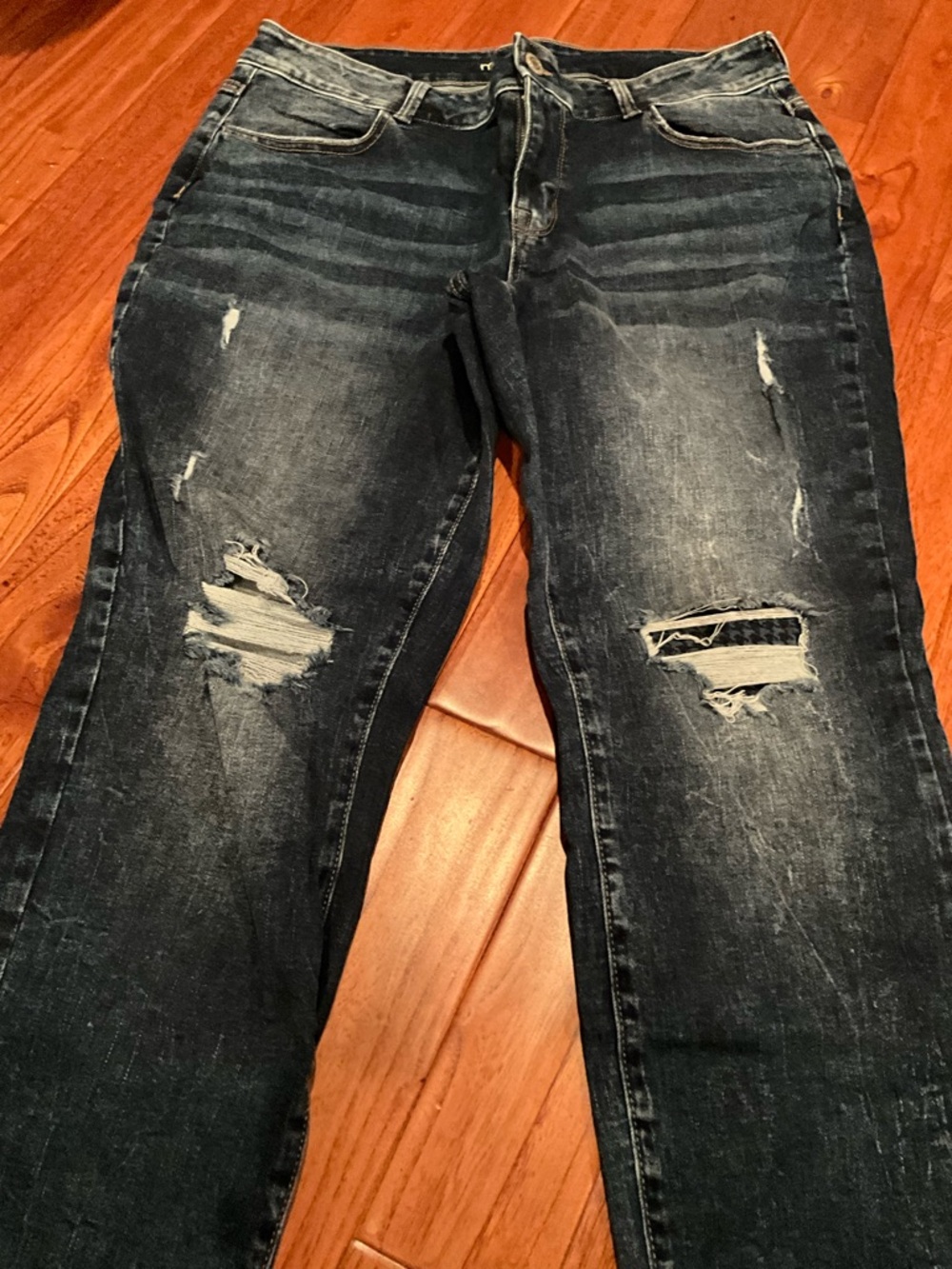Dark Blue Distressed Jeans